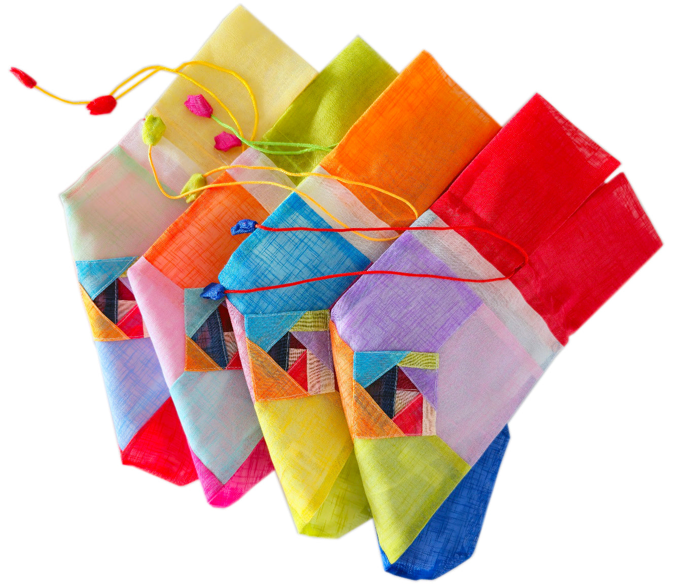 EclaDea Korean Traditional Hanbok styles Linen Wine Bottle Sleeves-4pcs
