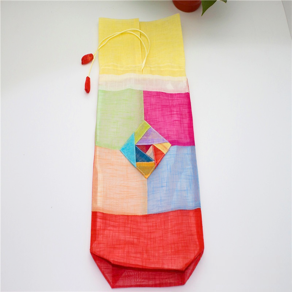 EclaDea Korean Traditional Hanbok styles Linen Wine Bottle Sleeves-4pcs