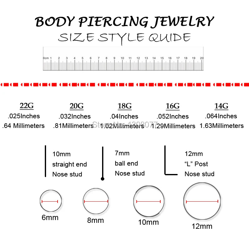20pcs/pack 925 sterling silver heart cubic zirconia nose stud unisex piercing nose jewelry