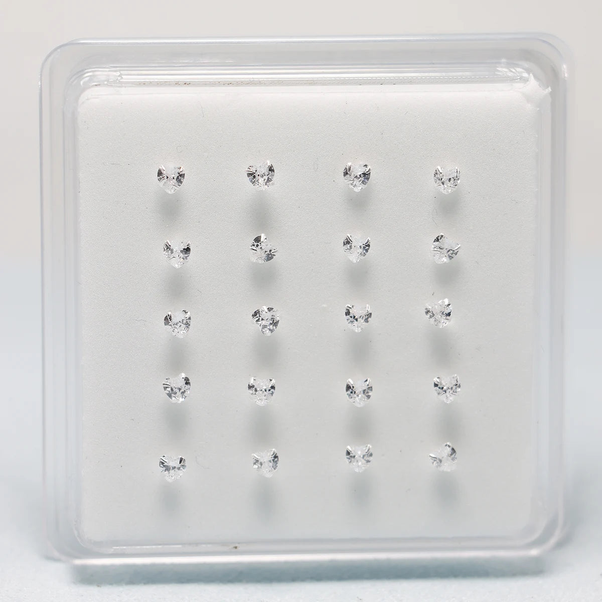 20pcs/pack 925 sterling silver heart cubic zirconia nose stud unisex piercing nose jewelry