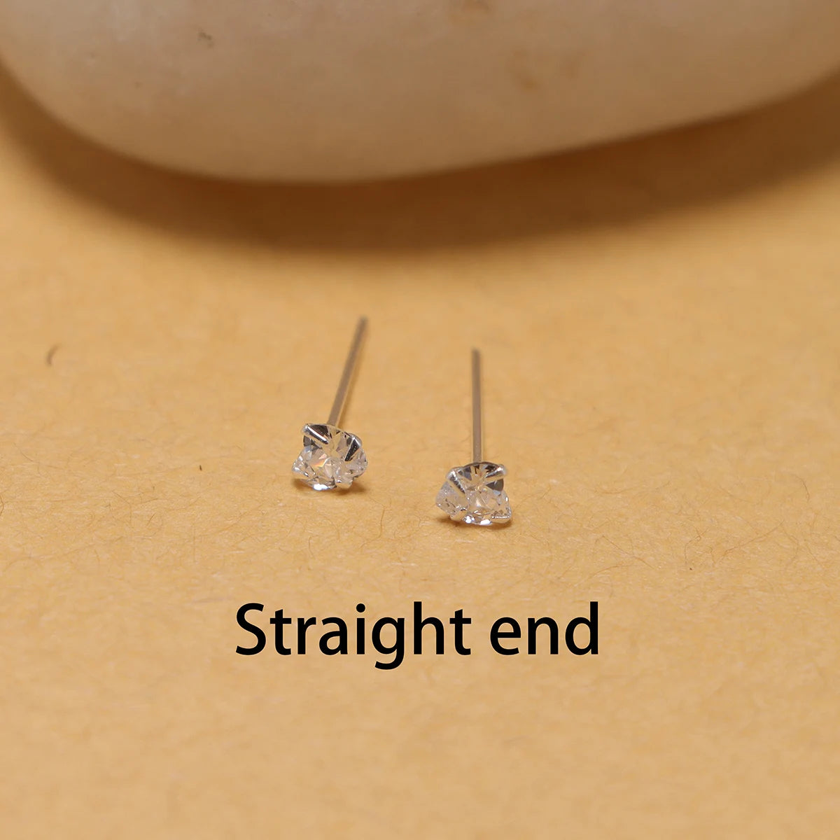 20pcs/pack 925 sterling silver heart cubic zirconia nose stud unisex piercing nose jewelry