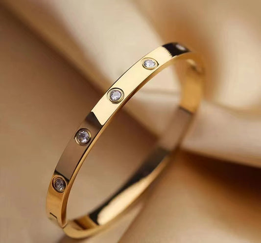 MOADOᵀᴹ 14K Gold Plated Bangle Bracelets /w Cubic Zirconia