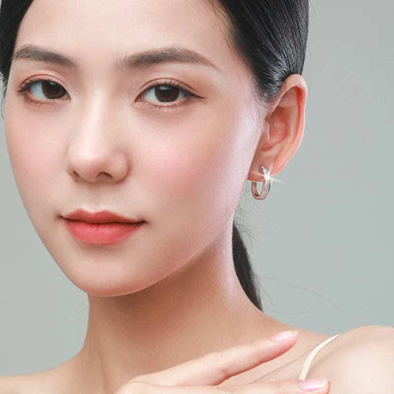 MOADOᵀᴹ 925 Sterling Silver / Cubic Zirconia Circle Earrings