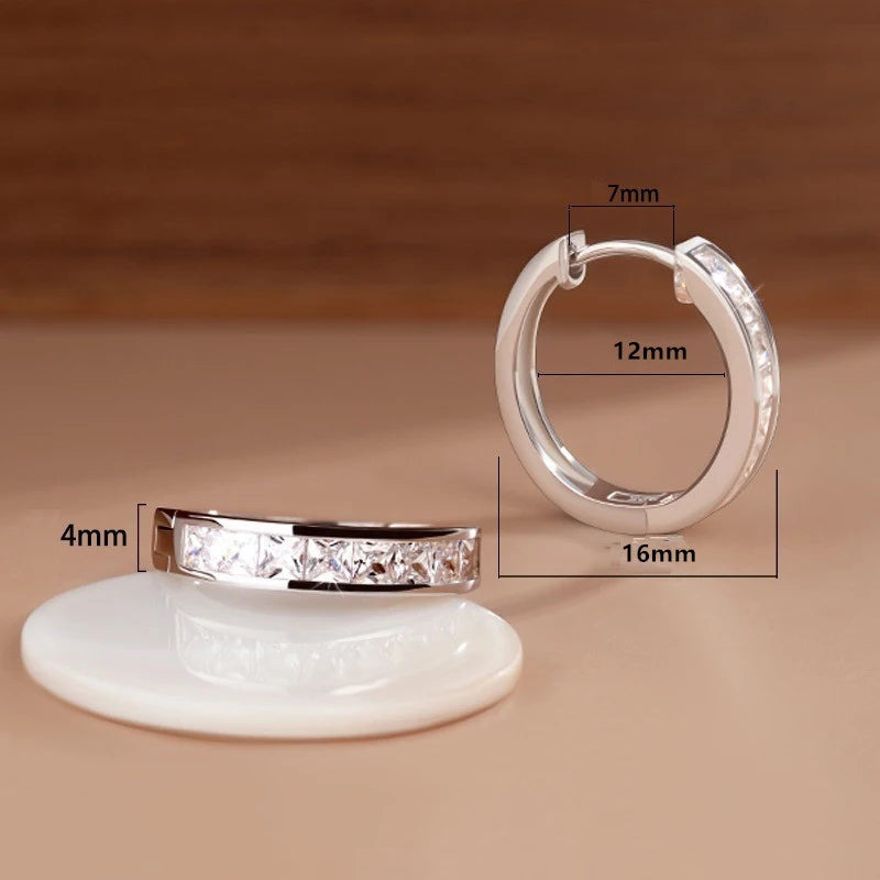 MOADOᵀᴹ 925 Sterling Silver / Cubic Zirconia Circle Earrings