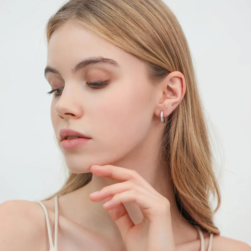 MOADOᵀᴹ 925 Sterling Silver / Cubic Zirconia Circle Earrings