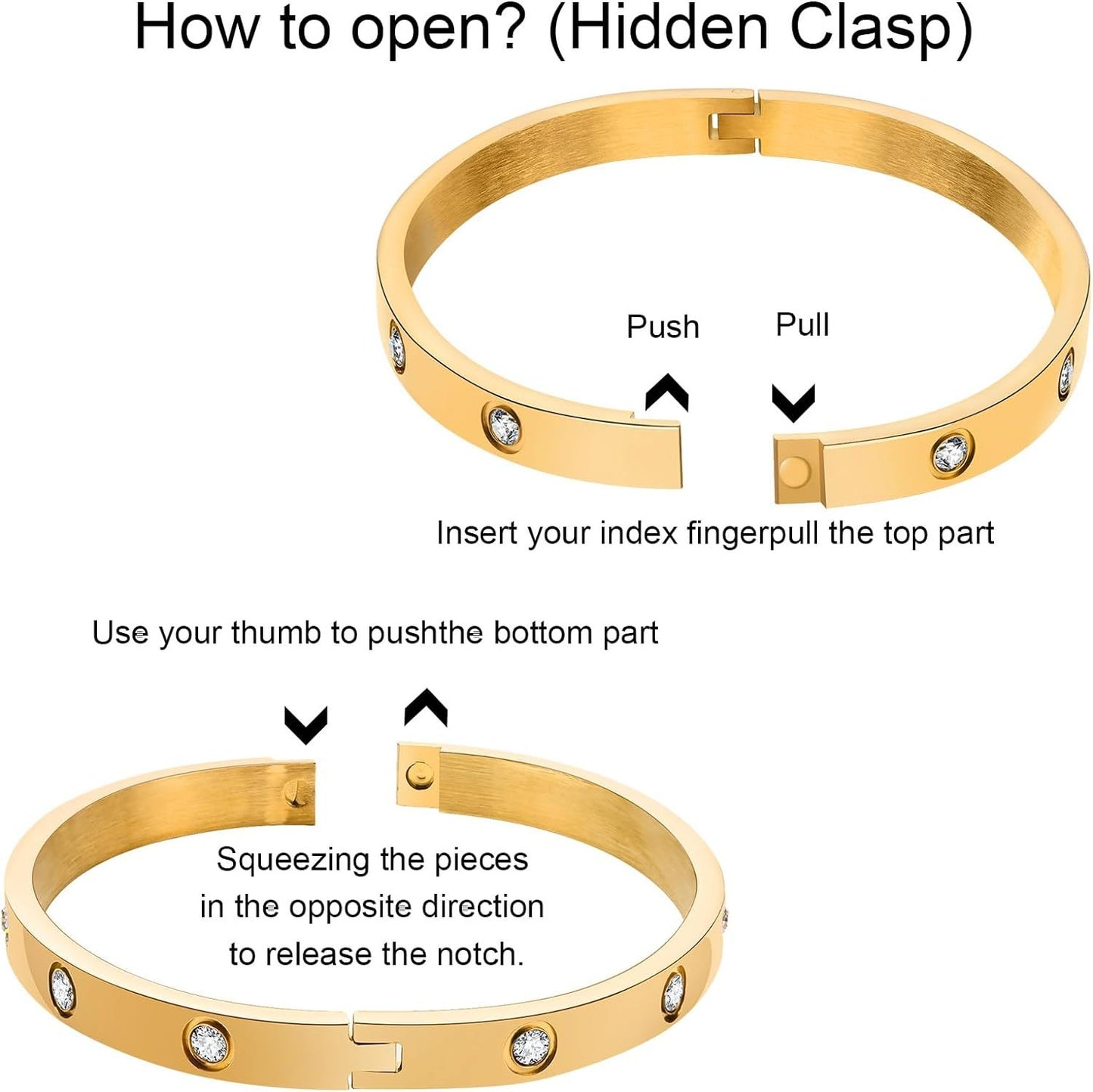 MOADOᵀᴹ 14K Gold Plated Bangle Bracelets /w Cubic Zirconia